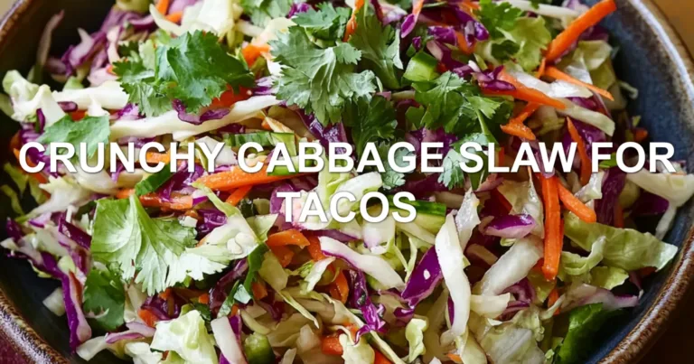 CRUNCHY CABBAGE SLAW FOR TACOS centered hero view, clean and uncluttered