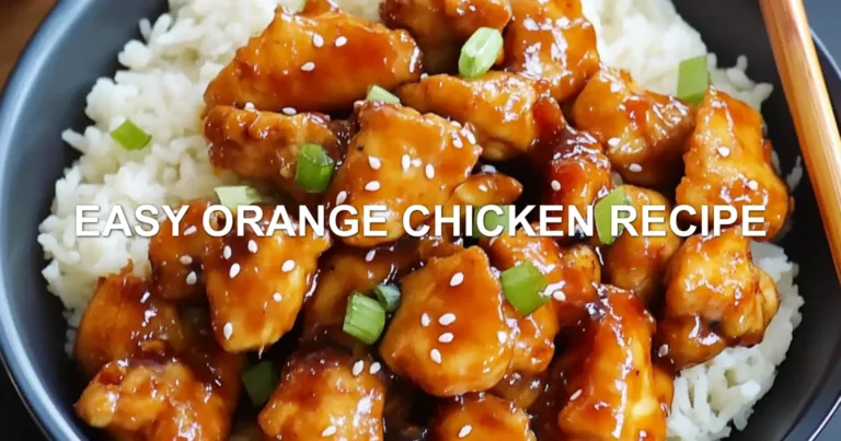 EASY ORANGE CHICKEN RECIPE centered hero view, clean and uncluttered