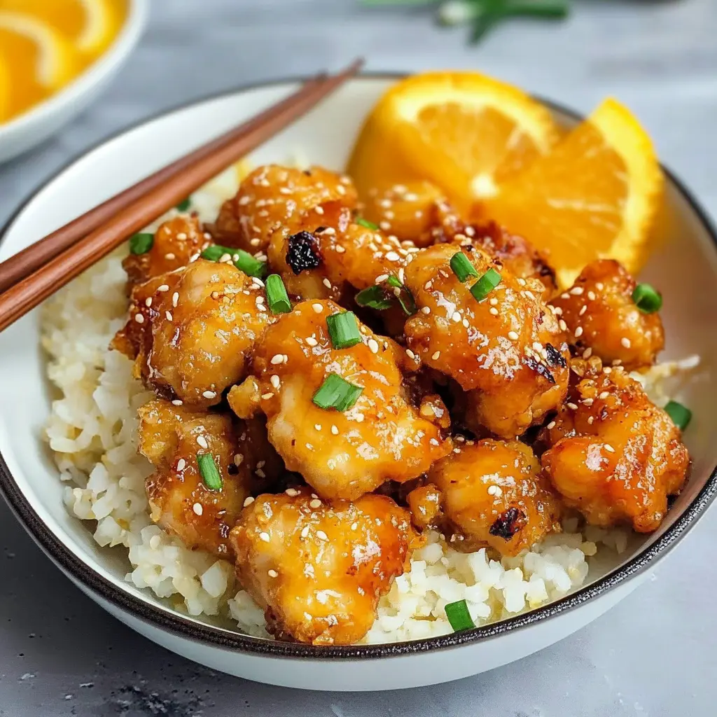 Easy Glazed Orange Cauliflower Chicken Recipe for the First Time 3 Glazed orange cauliflower chicken with crispy coating and glossy glaze