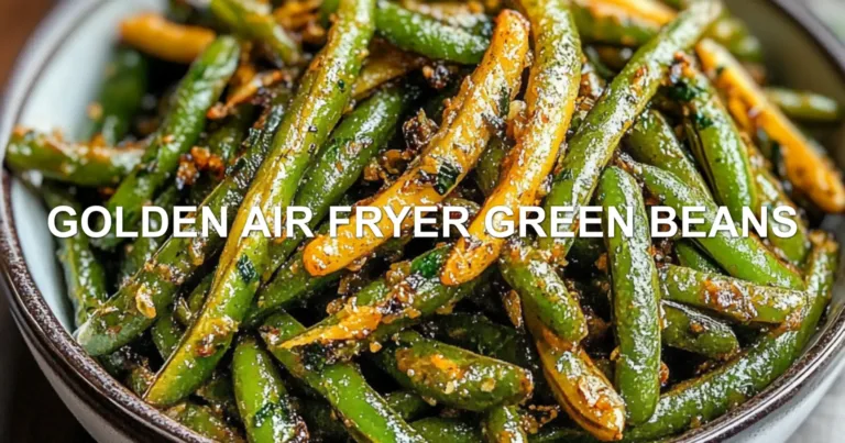 GOLDEN AIR FRYER GREEN BEANS centered hero view, clean and uncluttered