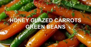 HONEY GLAZED CARROTS GREEN BEANS centered hero view, clean and uncluttered