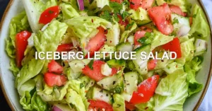 Iceberg Lettuce Salad Recipe Easy Fresh and Delicious ICEBERG LETTUCE SALAD centered hero view, clean and uncluttered