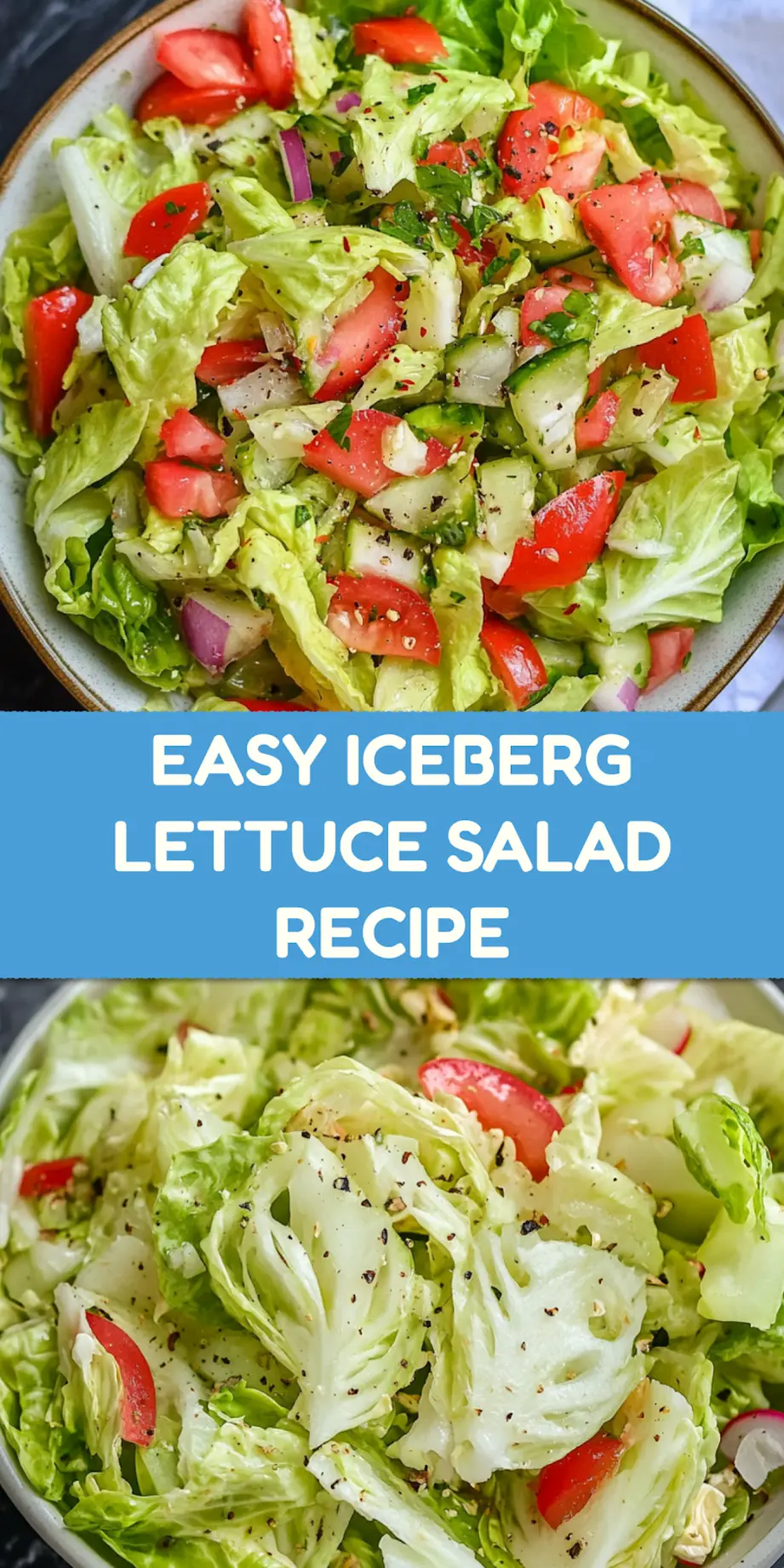 ICEBERG LETTUCE SALAD centered hero view, clean and uncluttered