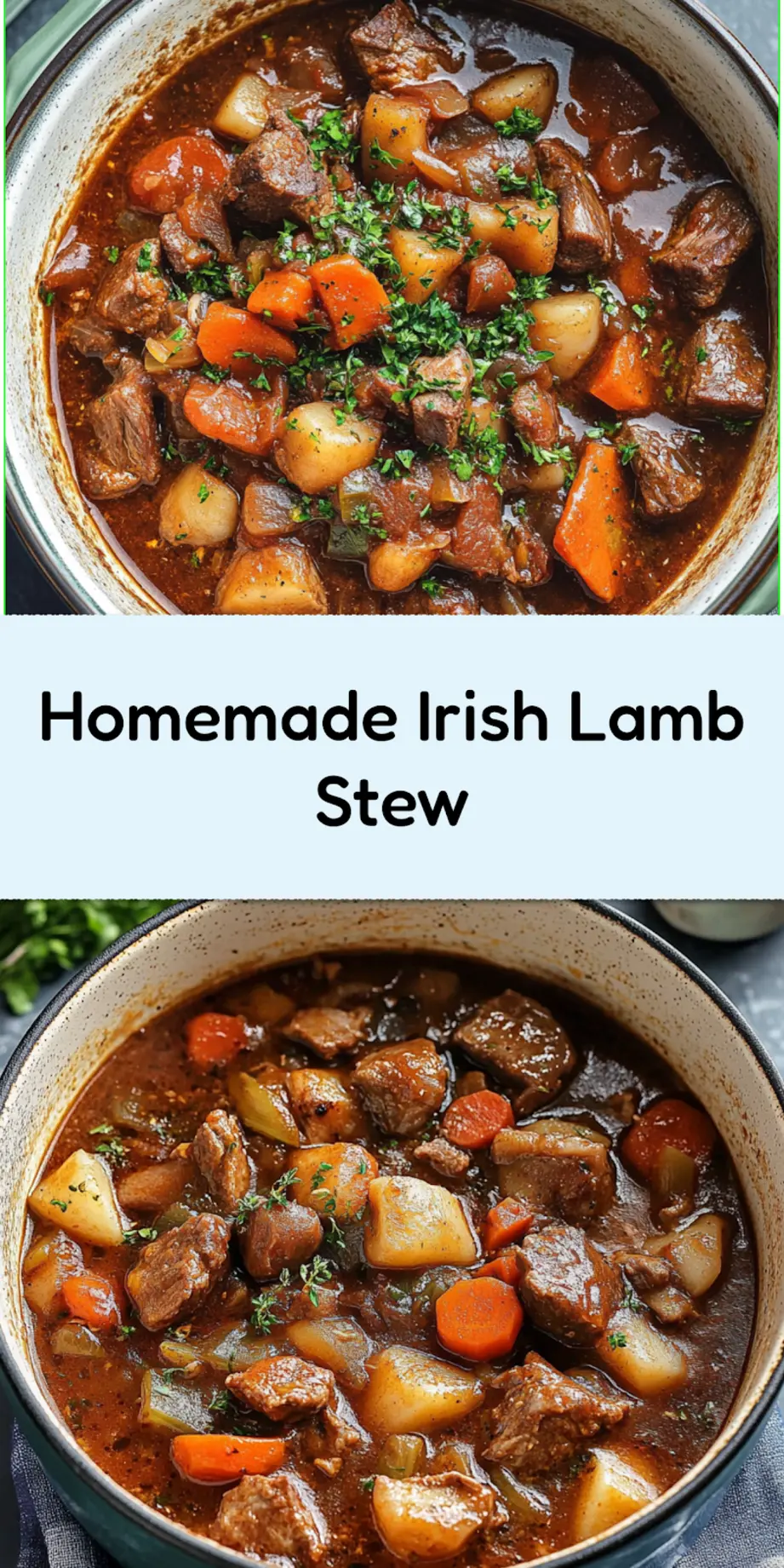 Irish Lamb Stew centered hero view, clean and uncluttered