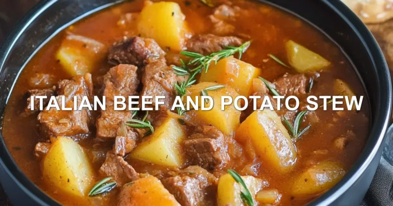 ITALIAN BEEF AND POTATO STEW centered hero view, clean and uncluttered
