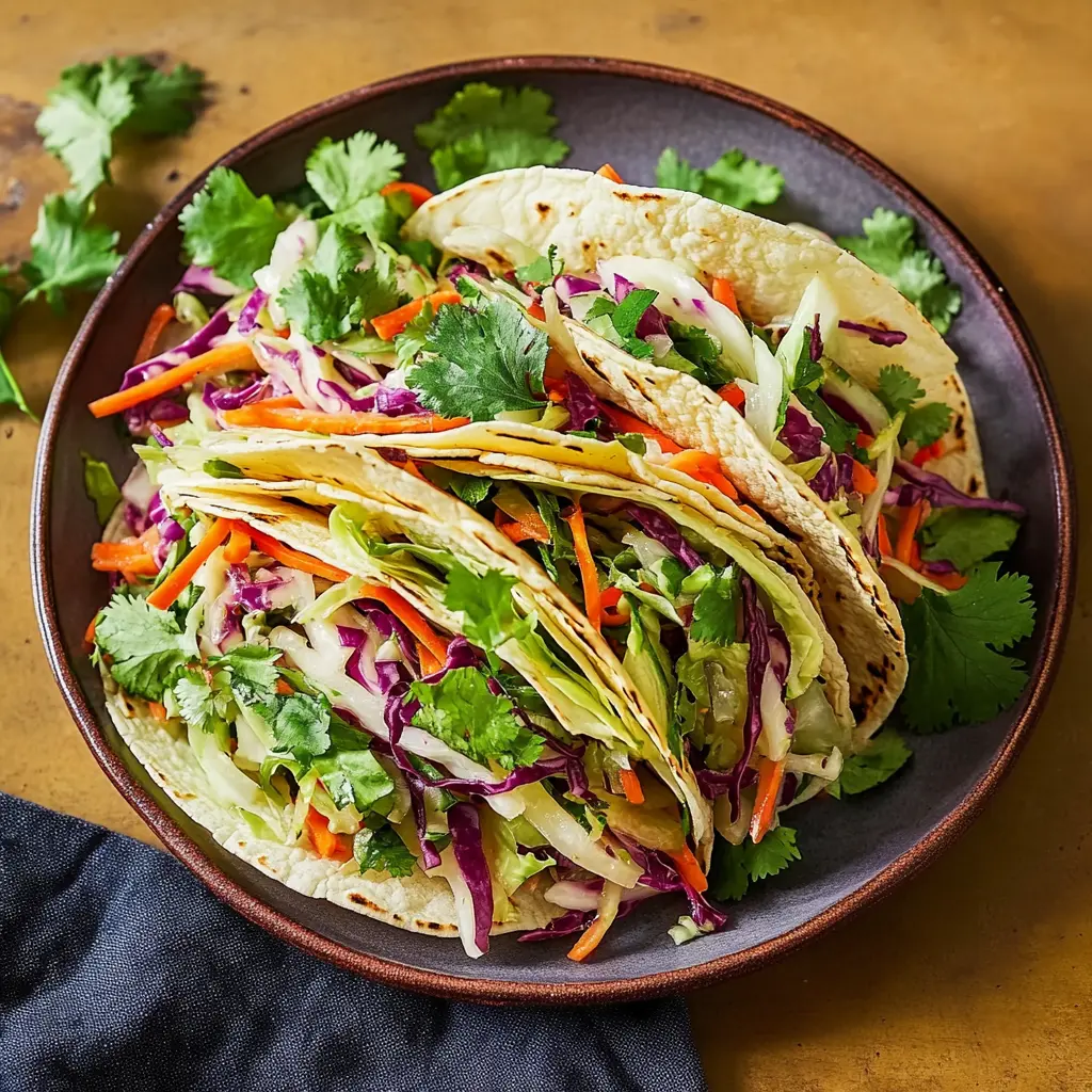 CRUNCHY CABBAGE SLAW FOR TACOS centered hero view, clean and uncluttered