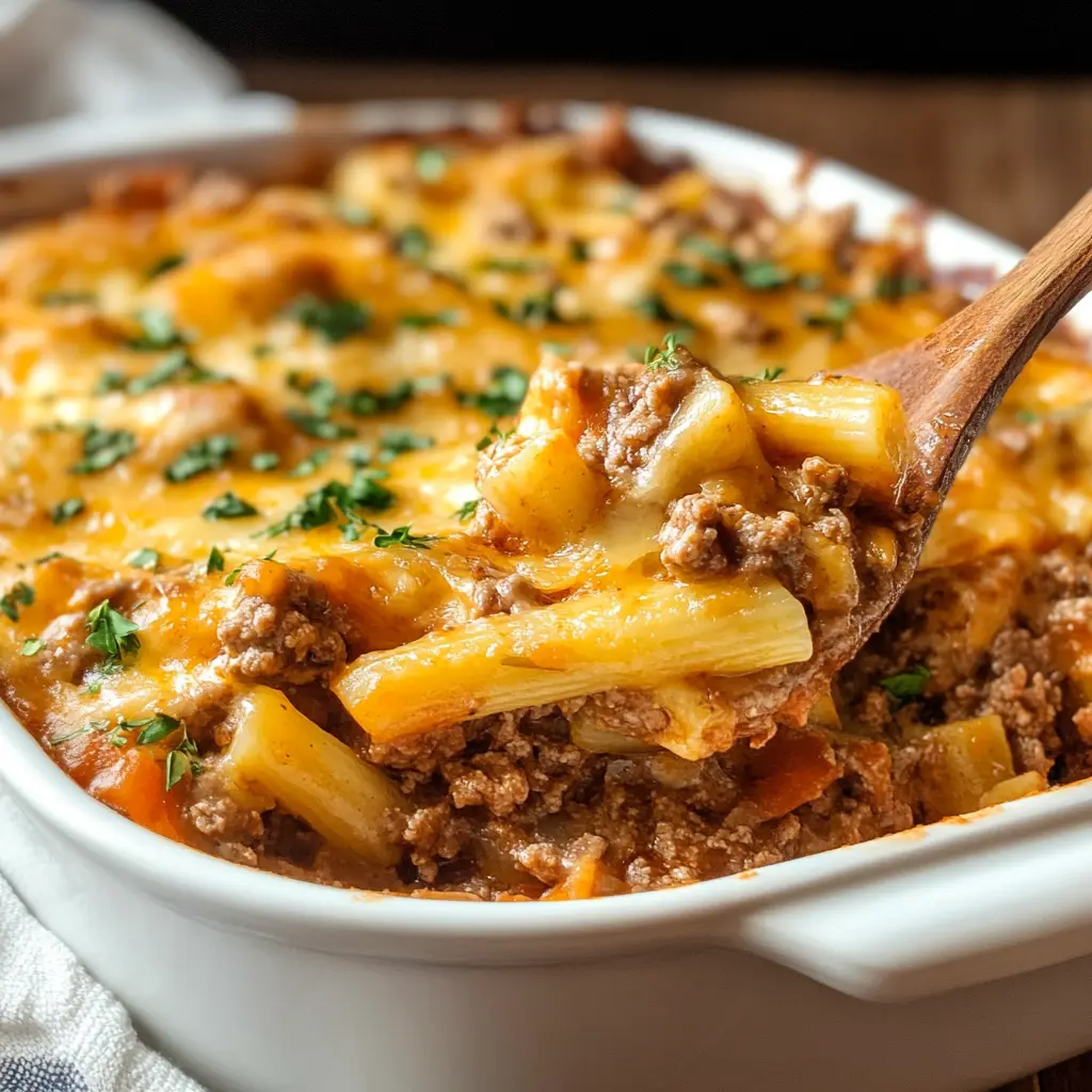 Ultimate Simple Ground Beef Casserole: Quick Family Favorite 3 SIMPLE GROUND BEEF CASSEROLE centered hero view, clean and uncluttered