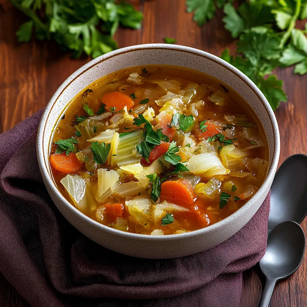 Discover the Ultimate Weight Loss Cabbage Soup 3 WEIGHT LOSS CABBAGE SOUP centered hero view, clean and uncluttered