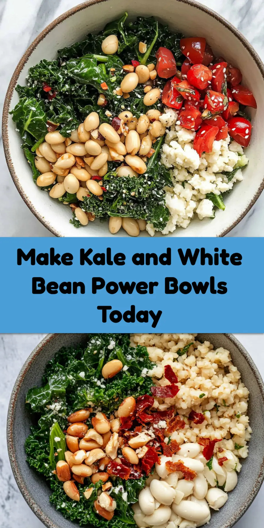 KALE AND WHITE BEAN POWER BOWLS centered hero view, clean and uncluttered_pin