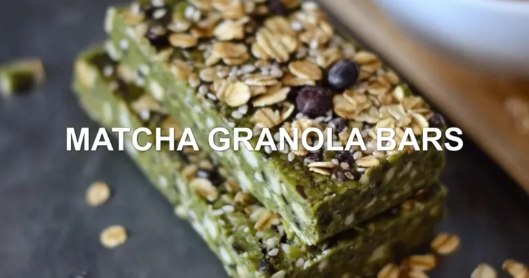MATCHA GRANOLA BARS centered hero view, clean and uncluttered