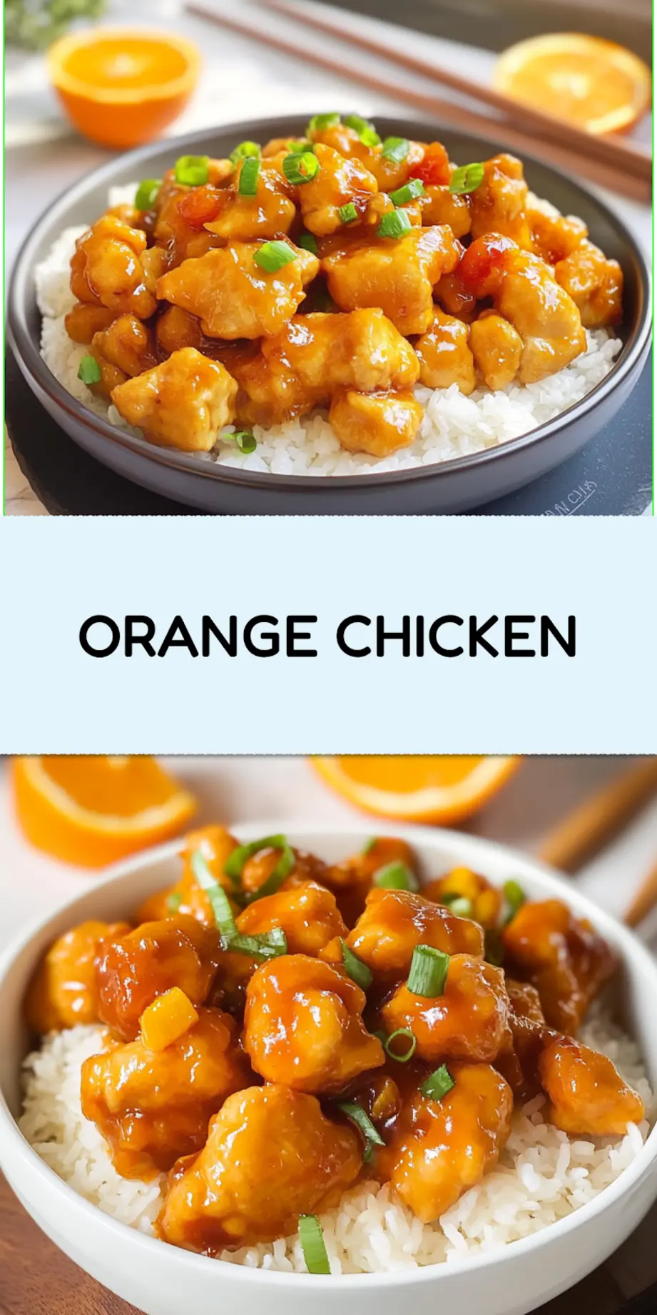 Orange chicken centered hero view, clean and uncluttered_pin