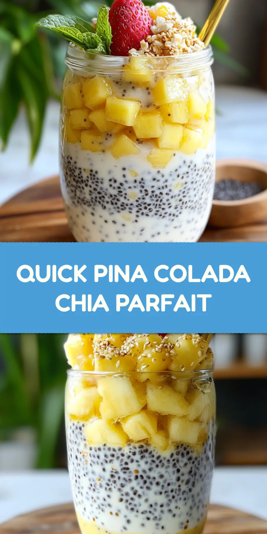 PINA COLADA CHIA PARFAIT centered hero view, clean and uncluttered_pin