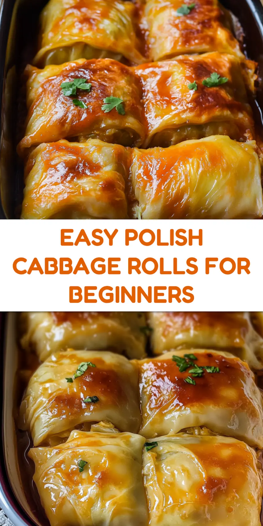 POLISH CABBAGE ROLLS centered hero view, clean and uncluttered_pin