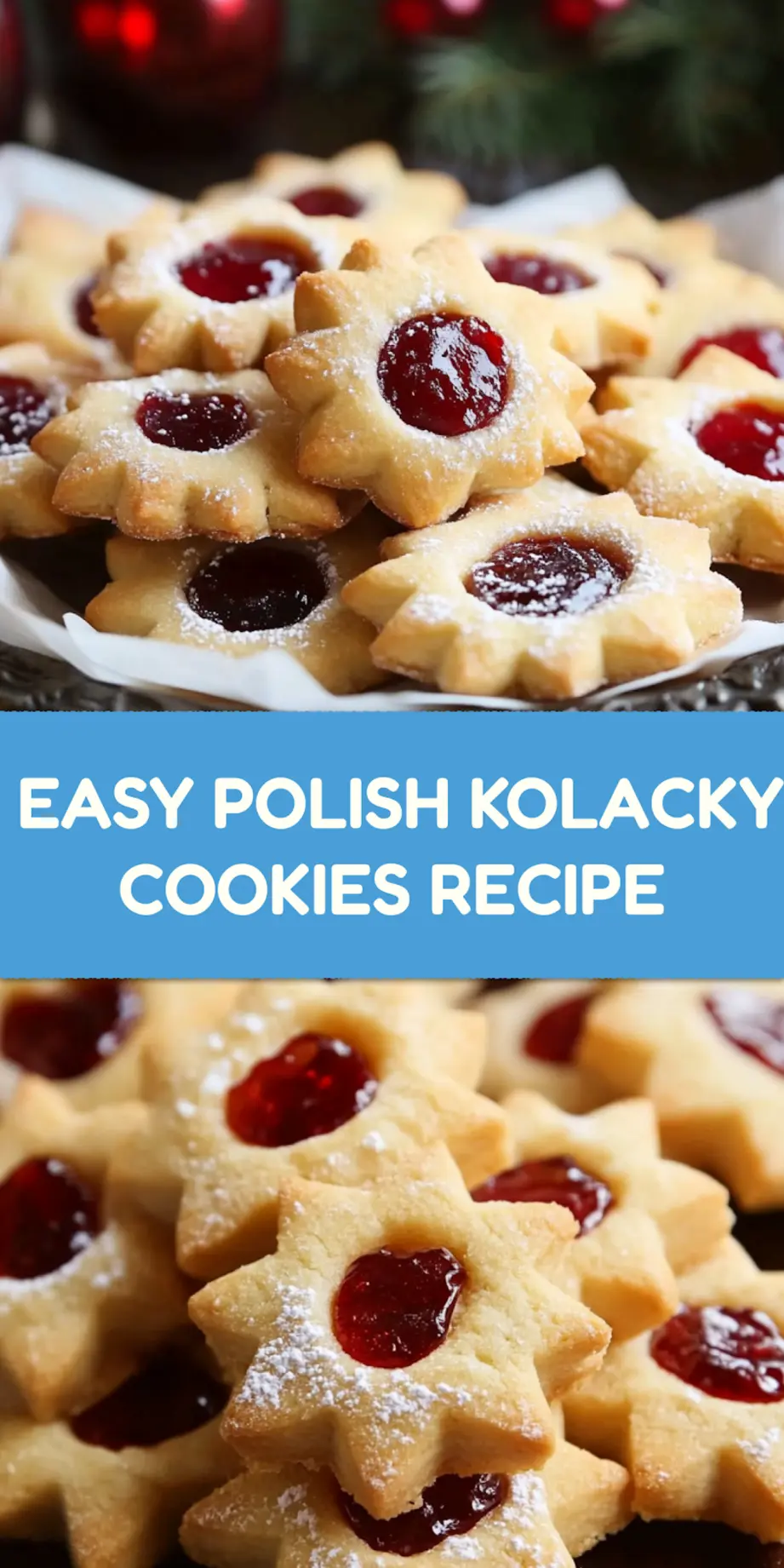 Polish Kolacky Cookies Recipe Easy and Irresistible 4 Polish kolacky cookies arranged for pinning on Pinterest