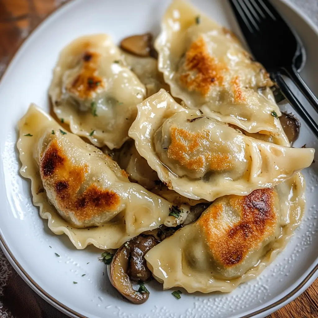 Polish Sauerkraut and Mushroom Pierogi centered hero view, clean and uncluttered