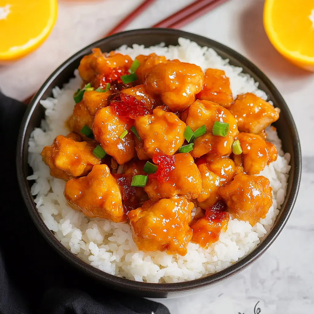 ORANGE CHICKEN centered hero view, clean and uncluttered