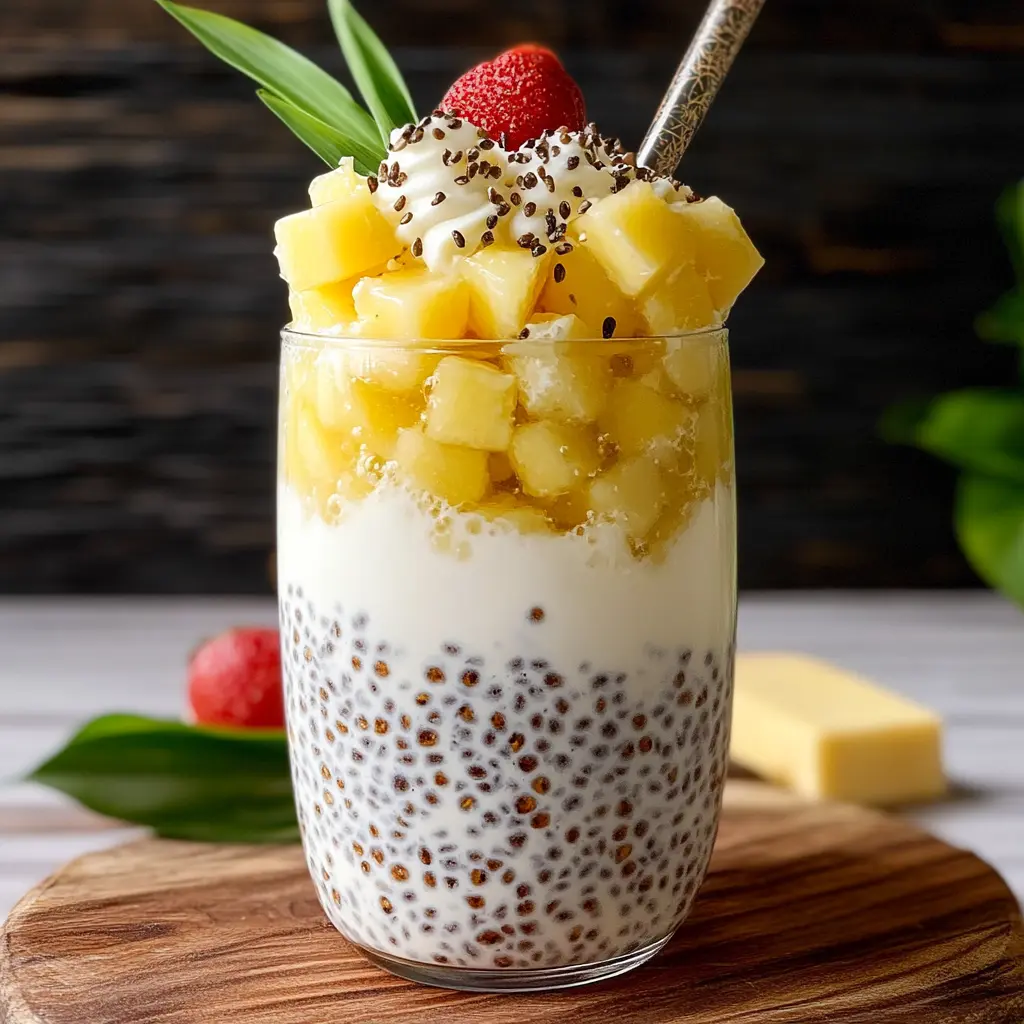 PINA COLADA CHIA PARFAIT centered hero view, clean and uncluttered