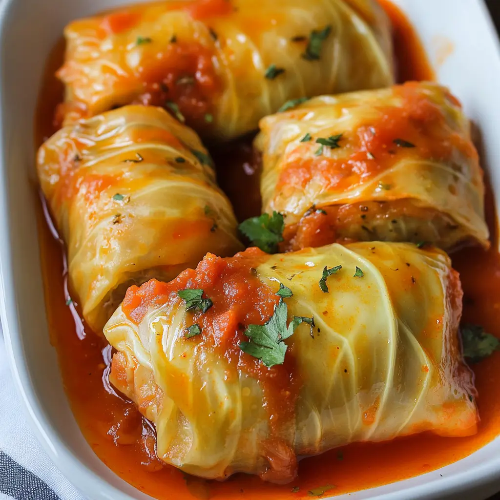 POLISH CABBAGE ROLLS centered hero view, clean and uncluttered