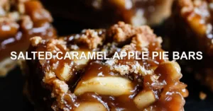 Salted Caramel Apple Pie Bars Recipe Easy and Delicious SALTED CARAMEL APPLE PIE BARS centered hero view, clean and uncluttered