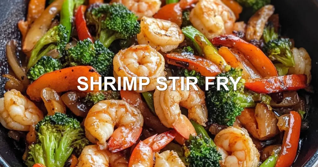 SHRIMP STIR FRY centered hero view, clean and uncluttered