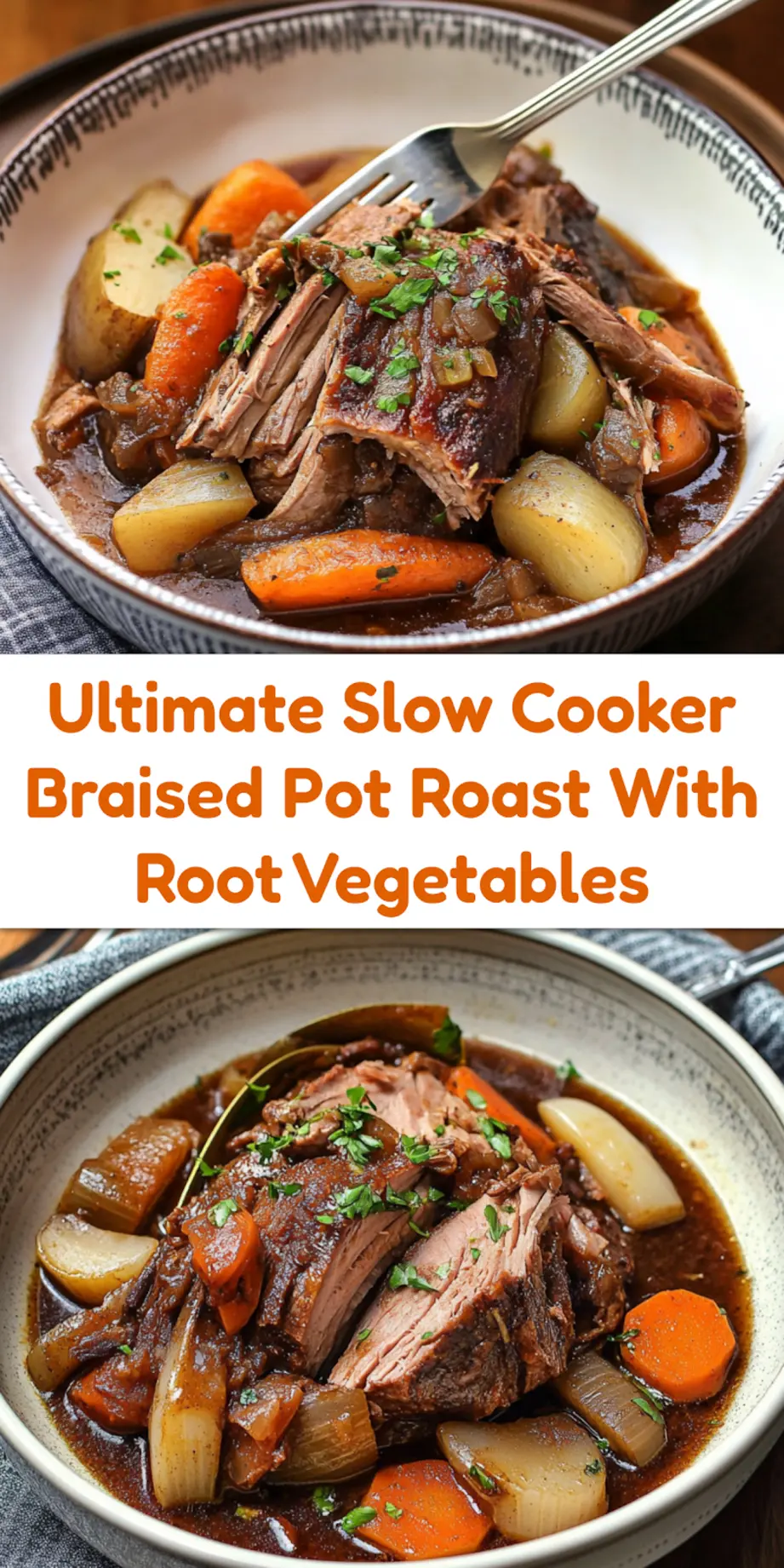 SLOW COOKER BRAISED POT ROAST WITH ROOT VEGETABLES centered hero view, clean and uncluttered_pin