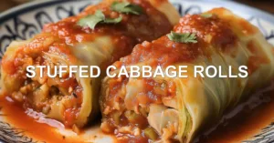 STUFFED CABBAGE ROLLS centered hero view, clean and uncluttered