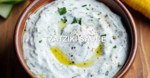 TZATZIKI SAUCE centered hero view, clean and uncluttered