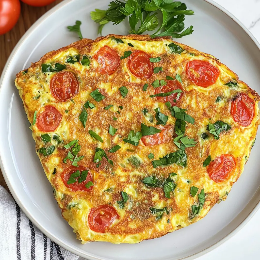 10 minute air fryer omelette centered hero view, clean and uncluttered