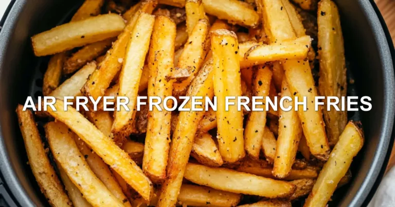 AIR FRYER FROZEN FRENCH FRIES centered hero view, clean and uncluttered