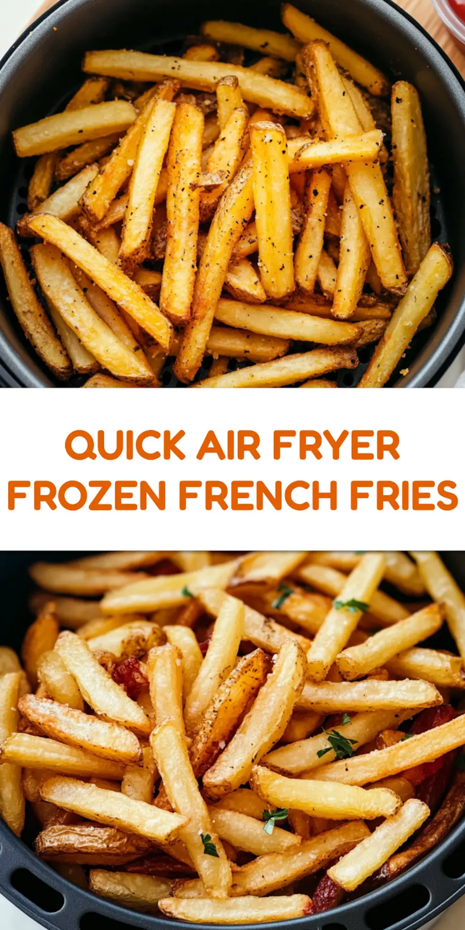 Air fryer frozen french fries Pinterest pin image