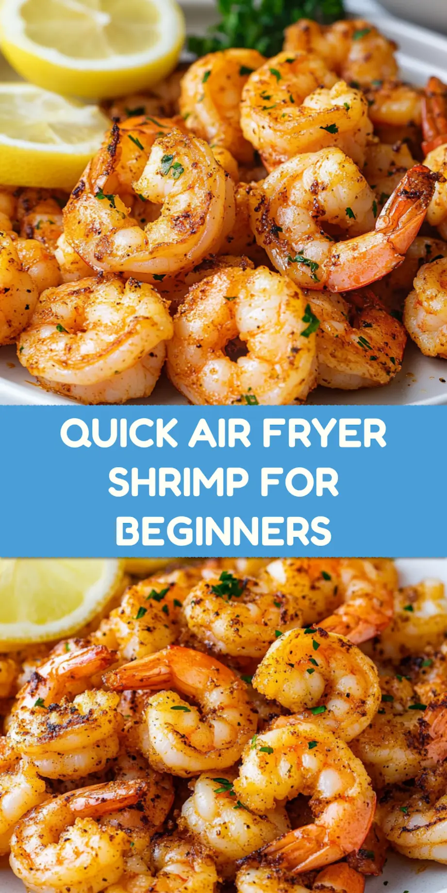 AIR FRYER SHRIMP centered hero view, clean and uncluttered
