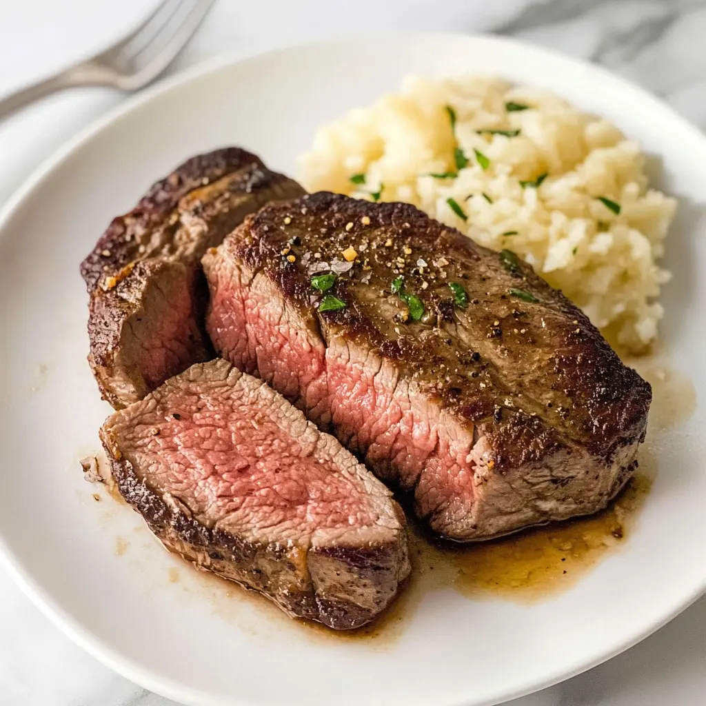 Air Fryer Steak Recipe: The Best Way to Make Perfect Steak 3 AIR FRYER STEAK centered hero view, clean and uncluttered