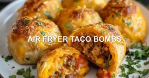 AIR FRYER TACO BOMBS centered hero view, clean and uncluttered