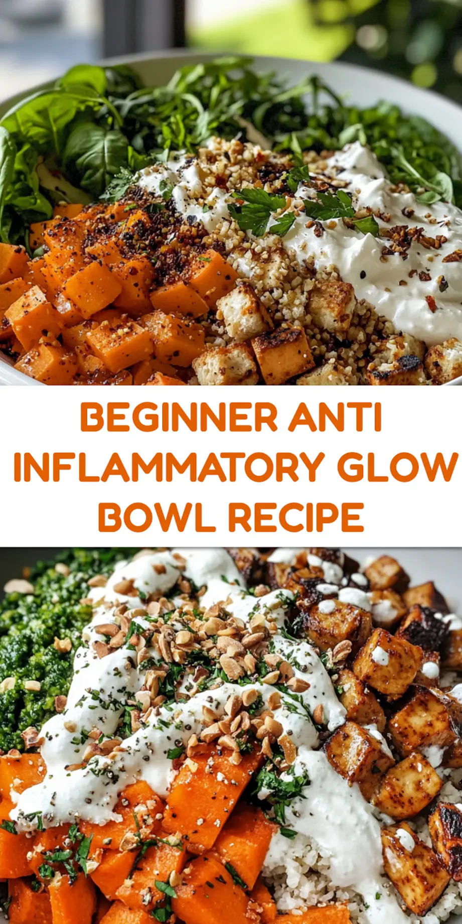 Anti-inflammatory glow bowl with vibrant vegetables and tahini drizzle