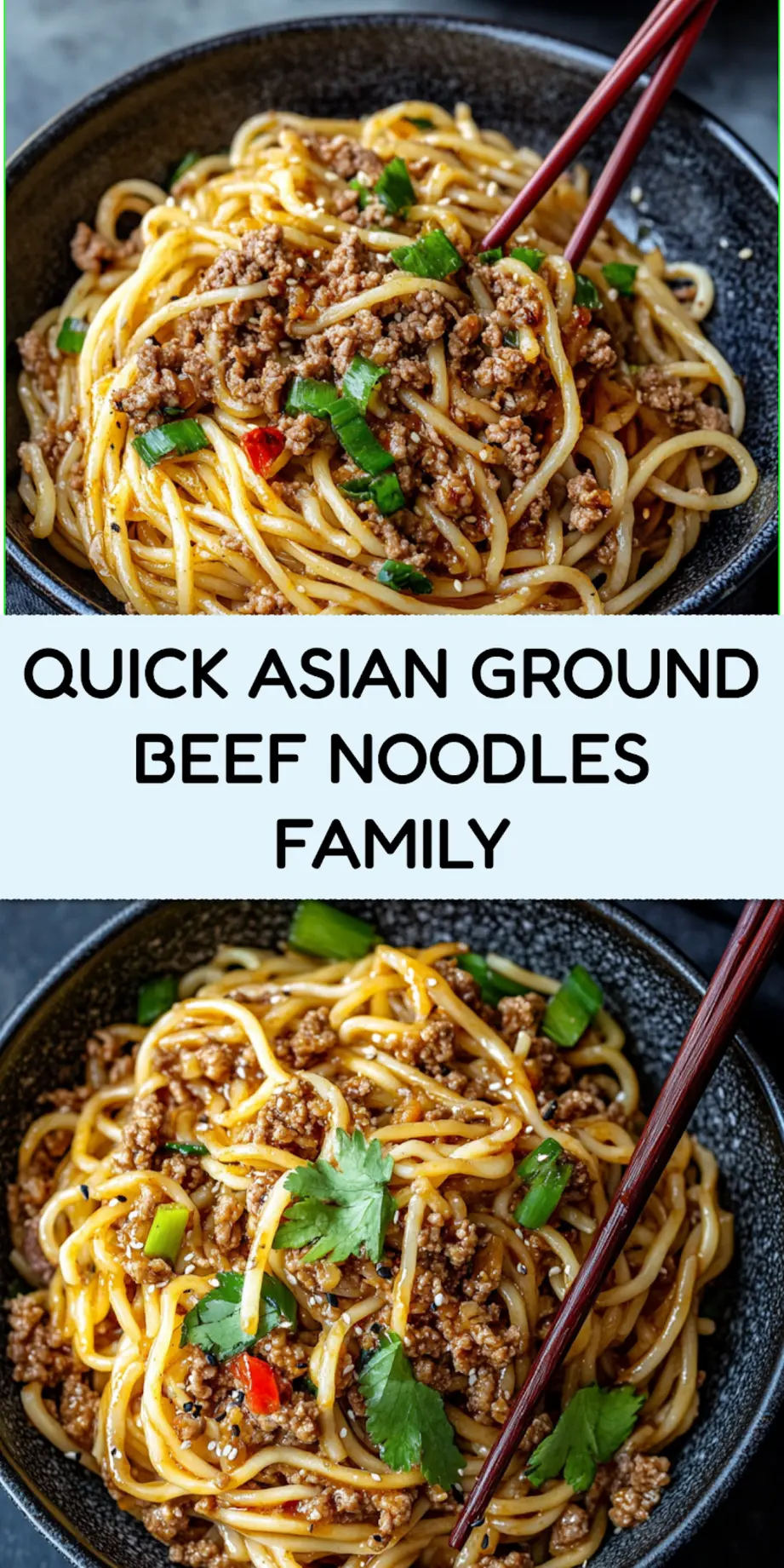Asian Ground Beef Noodles recipe pin-worthy image for saving and sharing