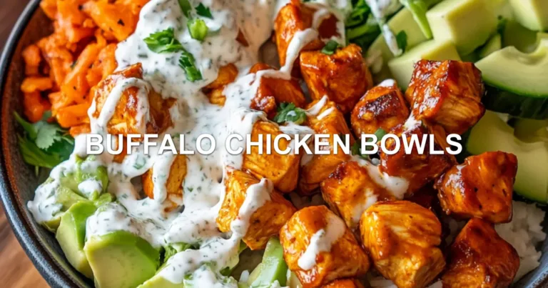 BUFFALO CHICKEN BOWLS centered hero view, clean and uncluttered