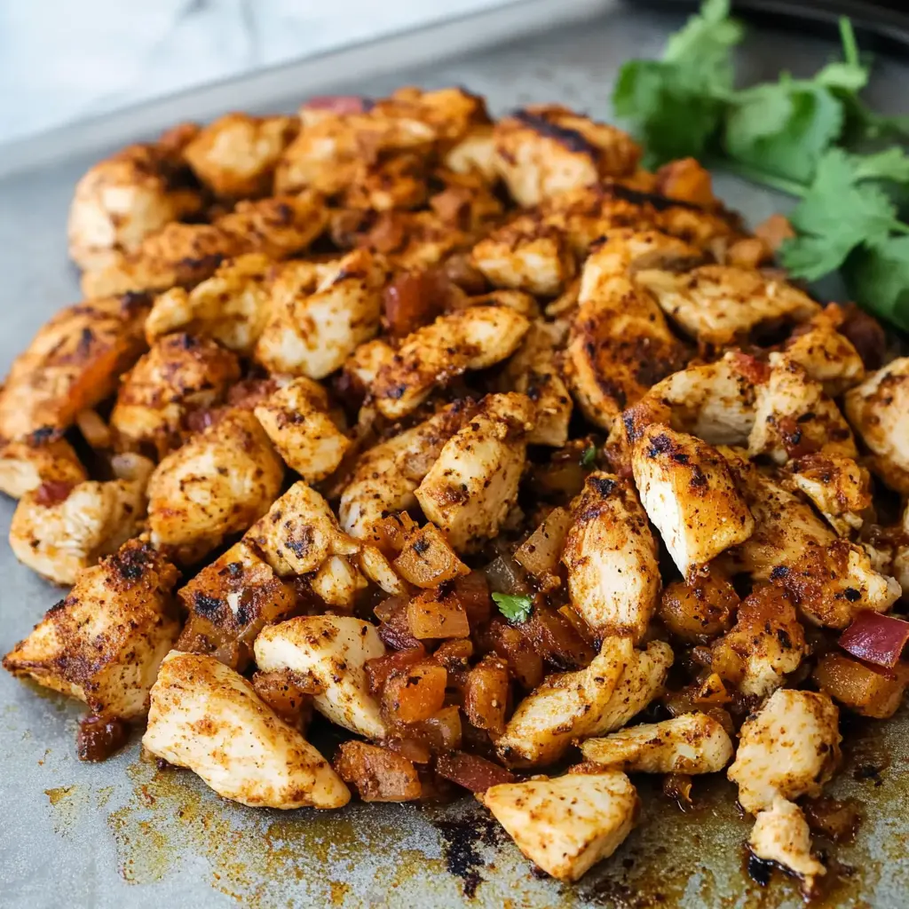 Copycat Chipotle Chicken Recipe centered hero view, clean and uncluttered