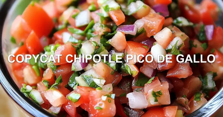 COPYCAT CHIPOTLE PICO DE GALLO centered hero view, clean and uncluttered