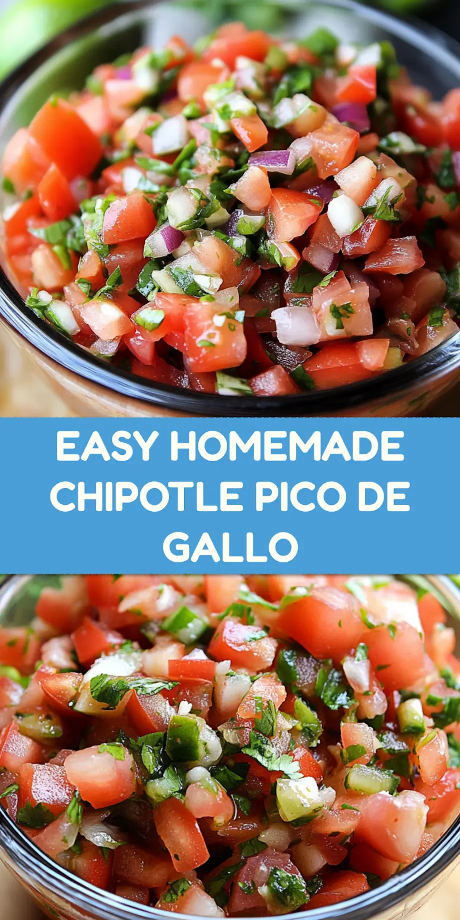 Copycat Chipotle Pico de Gallo Pinterest pin image