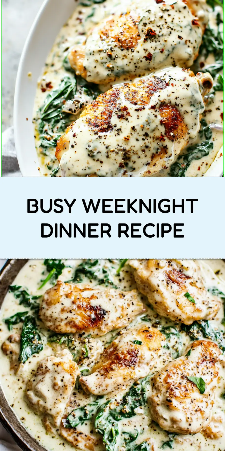 Creamy spinach chicken plated beautifully, perfect for sharing