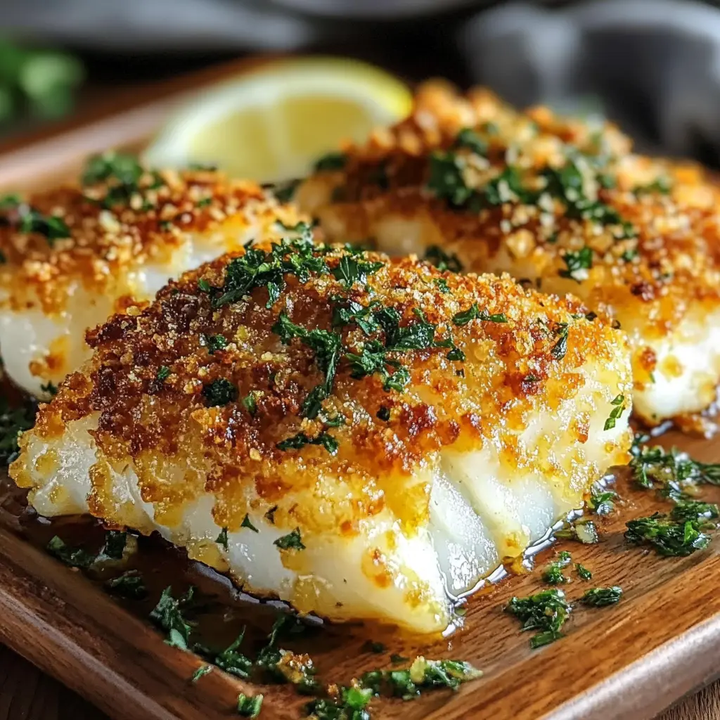 CRISPY AIR FRYER PARMESAN CRUSTED COD centered hero view, clean and uncluttered