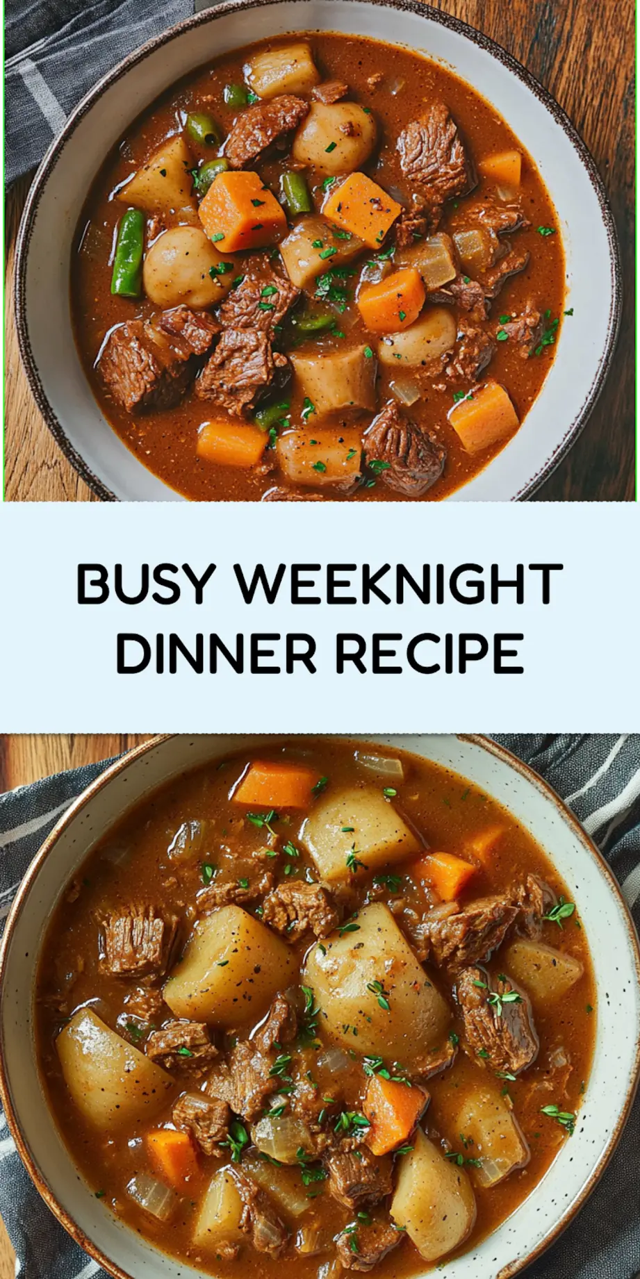 Crockpot beef stew pin image with tender beef and vegetables