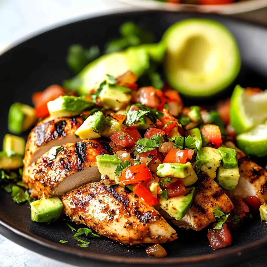 Fiesta Lime Chicken Recipe with Avocado Easy Fresh 3 Fiesta lime chicken recipe with avocado centered hero view, clean and uncluttered