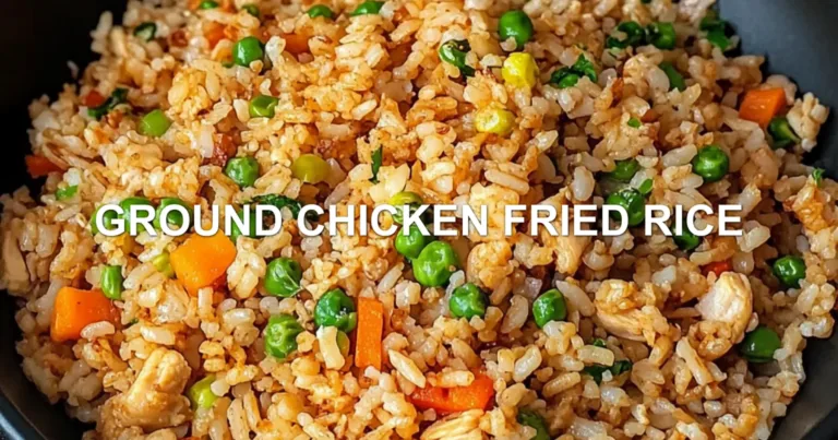GROUND CHICKEN FRIED RICE centered hero view, clean and uncluttered