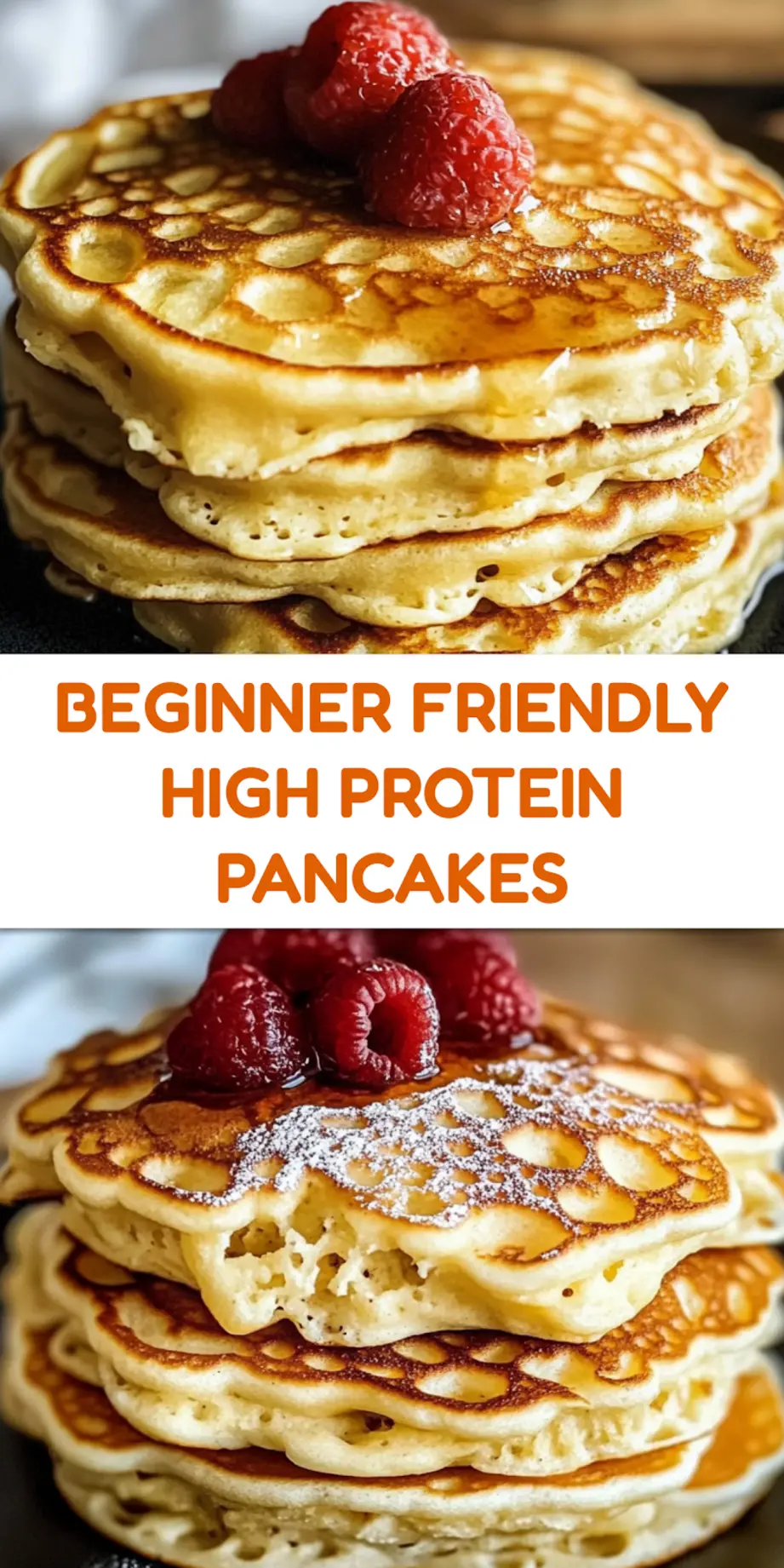 High-Protein Fluffy Pancakes Recipe: Easy, Delicious Breakfast 4 HIGH PROTEIN FLUFFY PANCAKES RECIPE centered hero view, clean and uncluttered