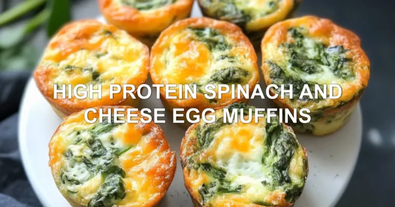 HIGH PROTEIN SPINACH AND CHEESE EGG MUFFINS centered hero view, clean and uncluttered