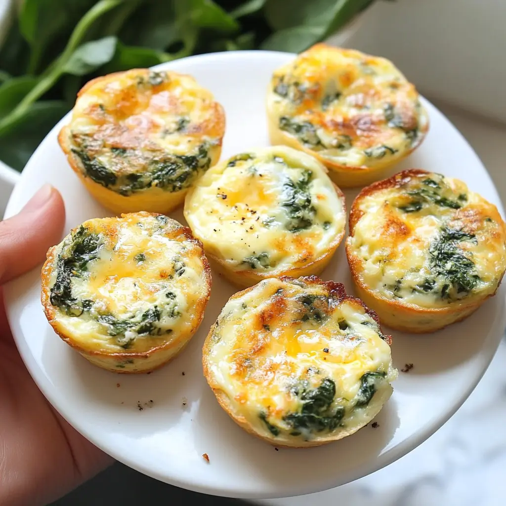 HIGH PROTEIN SPINACH AND CHEESE EGG MUFFINS centered hero view, clean and uncluttered