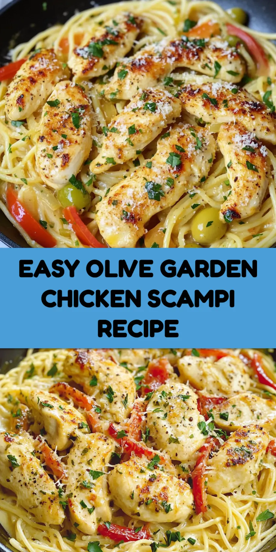 OLIVE GARDEN CHICKEN SCAMPI centered hero view, clean and uncluttered_pin