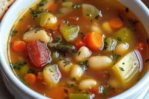 OLIVE GARDEN VEGETABLE SOUP centered hero view, clean and uncluttered