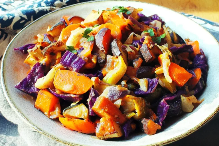 PALEO EASY VEGETABLE SCRAMBLE centered hero view, clean and uncluttered